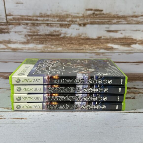 4x Rock Band 3 CIB (Microsoft Xbox 360, 2010) Case And Manual Only No Game